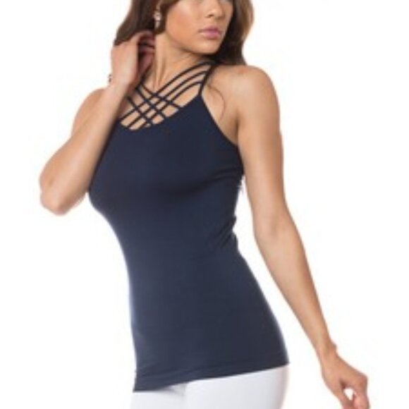 Seamless Triple Criss-Cross Front Cami - Picture 2 of 5